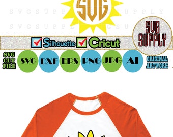 Sun SVG, Sun Monogram cut file vinyl decal for silhouette cameo cricut iron on transfer on mug shirt fabric design for kids