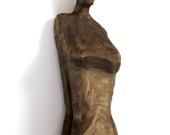 Wood sculpture "Hannah", XXL, original, dated and signed