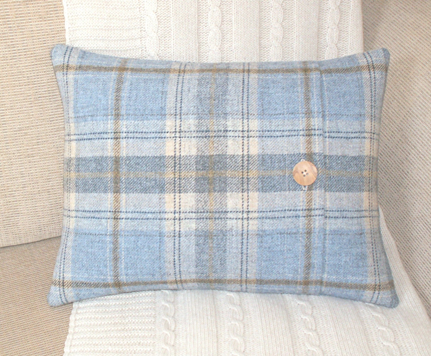 Pure Wool Tartan / Plaid / Tweed Cushion / Throw Pillow Cover