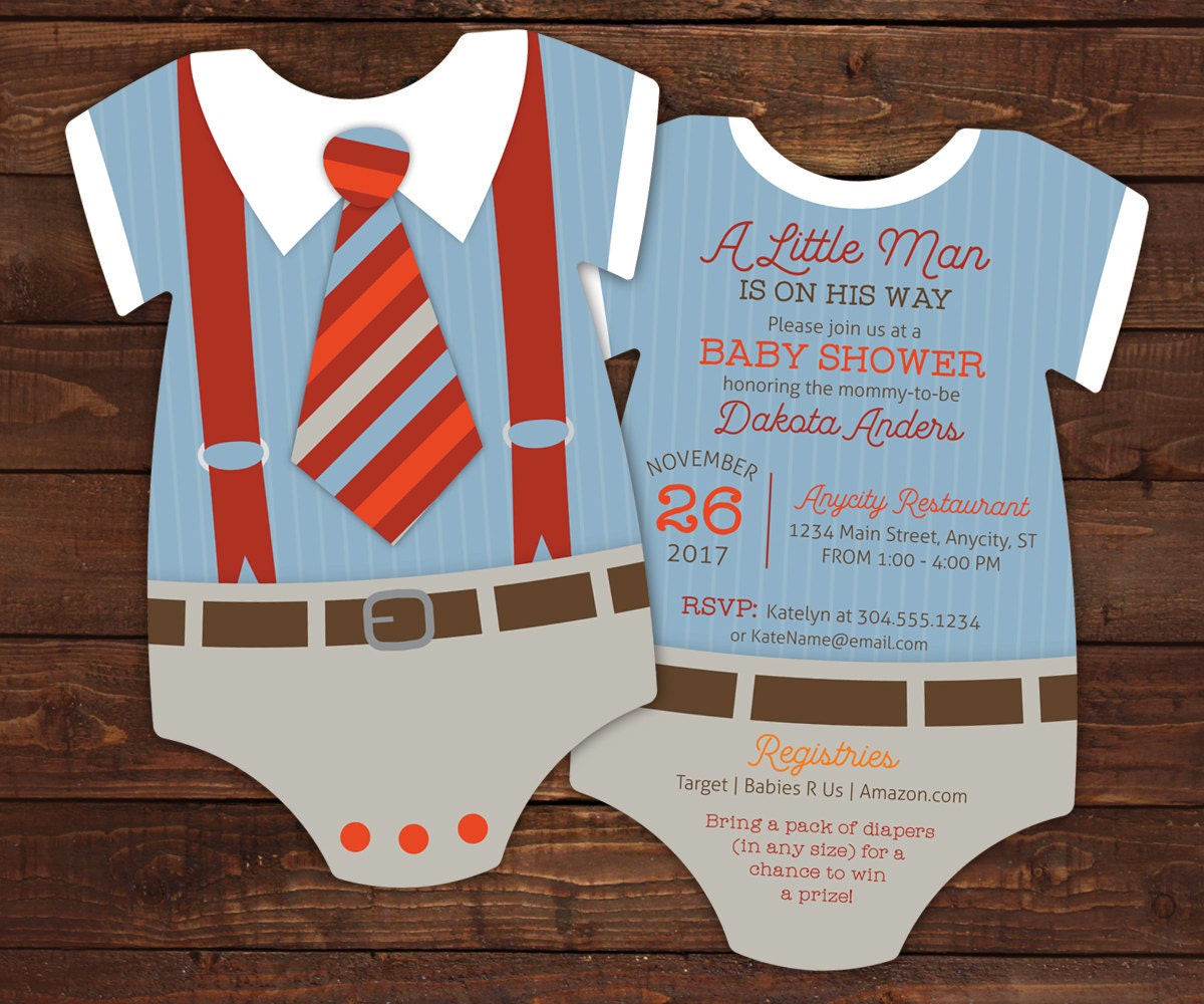 10 Suspenders Baby Shower Invitations Tie invitation Geeky