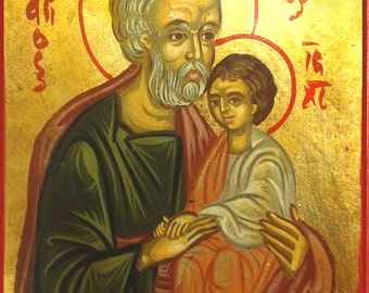 Saint Joseph,catholic icon, hand painted icon,greek icon,11x14