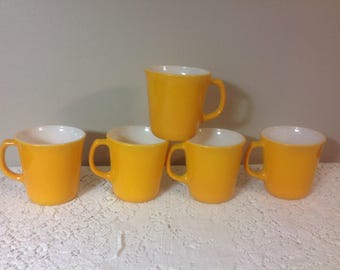 Yellow Corningware Coffee Cups/Mugs Vintage Mustard Yellow Coffee Cups Mugs