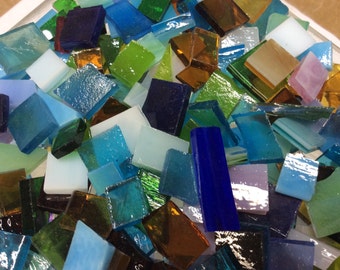 100 MOSAIC #2 GRAB BAG Bonanza! Stained Glass Tiles Mix Color B45
