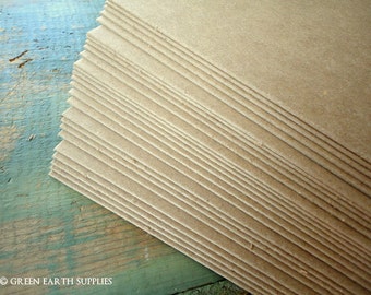 100 Thick 50pt Chipboard Sheets: 8.5 x 11" (216x279mm), Recycled Kraft Brown Chipboard, Heavyweight Chip board, 0.050" (1 mm) Thickness