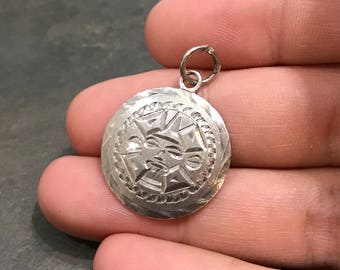 Vintage sterling silver handmade charm, pendant, stamped Mexico 925 DF G2M