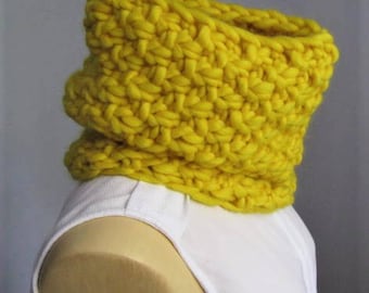 Cowl hand knit - 100% wool - winter - man - woman