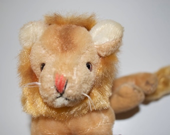 Mohair Lion Stuffed Plush Animal 7"