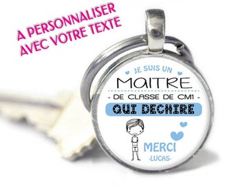 Personalized keychain - "Master who rocks" model - text (Customize Keychain)