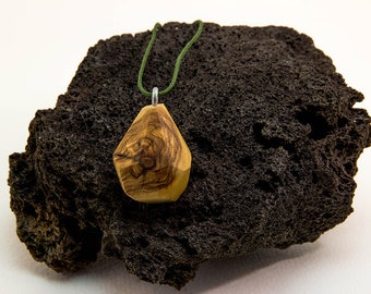 Olive wood necklace, wood jewelry