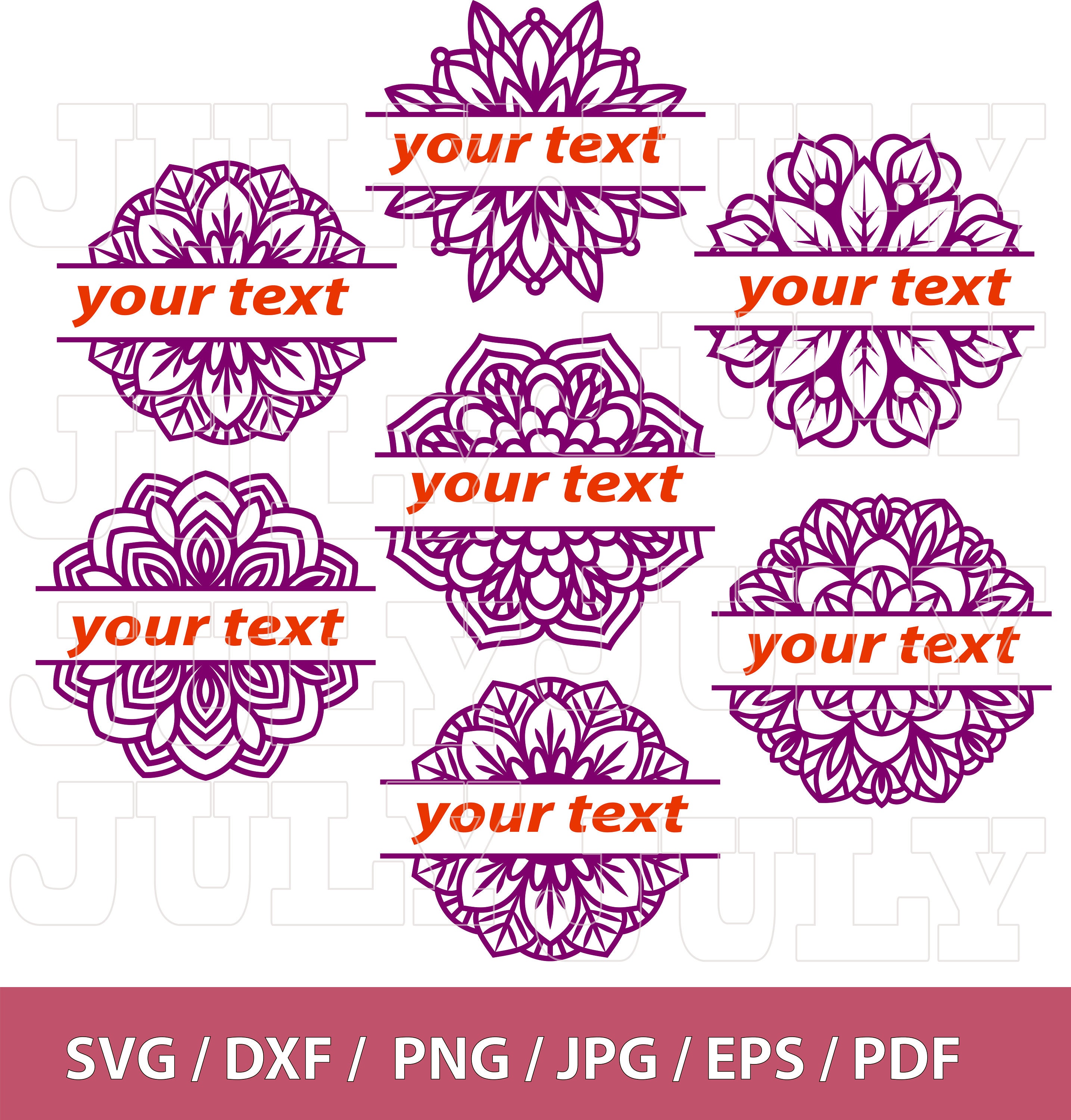 Download 70 % OFF Mandala Split Monogram svg Split Monogram Frame