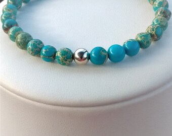 Semi-Precious GEMSTONE Stretch Bracelet Imperial JASPER