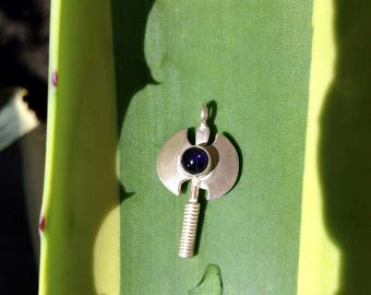 Double Bladed Axe Sterling Silver Pendant