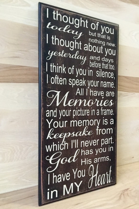 I thought of you memorial sign memorial gift sympathy gift