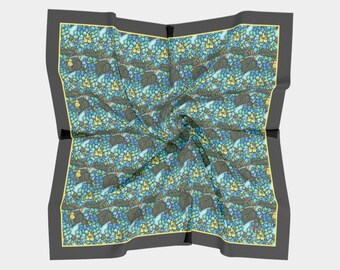 Square Scarf - Blue Hydrangea (2 Sizes)
