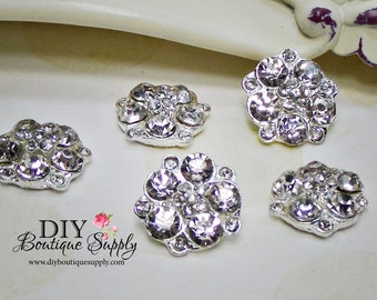 Tiny Rhinestone buttons Crystal buttons Embellishment Flatback Baby Headbands flower centers invitations crystal bouquets 5 pcs 15mm 635033