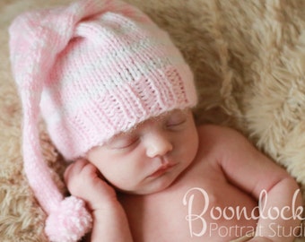 Pink or blue girls hat baby kids Winter beanie infant photo prop accessory