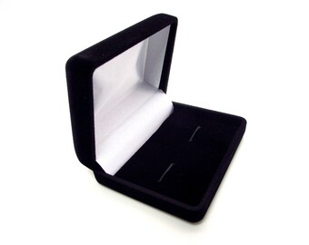 The Cufflink Keeper - Black Flocked Velour Cufflink Gift Box - Cuff Link Gift Box - Cufflink Box