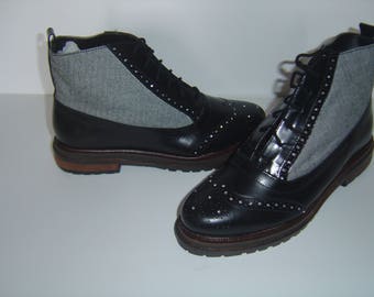 Black Leather Ankle Boot