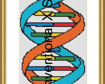 DNA science nerd biology cross stitch pattern