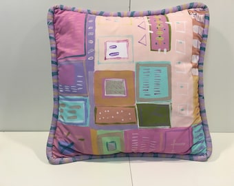 80s hand painted decorative accent pillow *FREE SHIPPING*