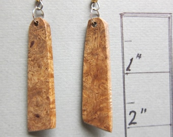Gmelia Burl, Exotic Wood Dangle Earrings ExoticWoodJewelryAnd handcrafted ecofriendly