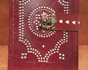 Leather and cotton fibref page notebook.