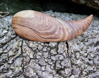 Paisley wooden hair clip, Natural wood hair clip, Paisley hair barrette, Yin Yang jewelry, 80mm french barrette clasp