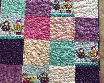 Easter bunny blanket , Easter bunny quilt, Easter blanket, Easter quilt, Easter bunny baby gift, Homemade baby quilt