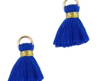 Beaded tassels, tassels, tassel pendant-1.5 cm-3 pcs.-Color selectable (color: blue)