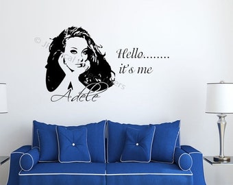 5% OFF Adele Hello it's Me Celebrity Wall Decal Adele wall Stickers Removable Vinyl poster