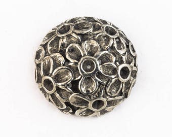 19mm Pewter Flower Button #BUT058