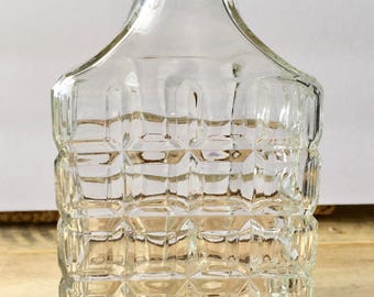 Vintage Glass Decanter Cut Glass - Clear