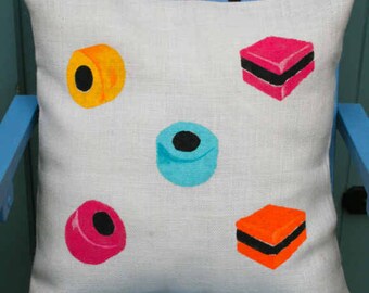 Sweeties Liquorice Allsorts Cushion