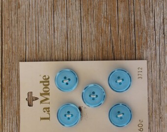 Vintage La Mode Buttons, Light Blue