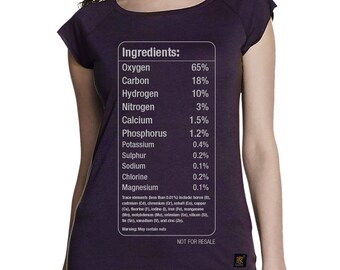 Chemical Elements of the Human Body - women's bamboo Typography T shirt by uchi clothing