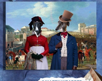Spanish Greyhound Art Galgo Espanol Portrait Galgo Español Print Lévrier Espagnol Custom Dog Portrait Canvas by Nobility Dogs FREE SHIPPING