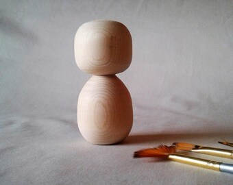 One piece 3 inch Kokeshi Peg People, natural wood peg toy, DIY Peg, ready to paint, Giant Peg Doll, plain wood peg, wood peg,