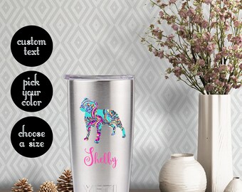 Staffordshire Bull Terrier Patterned Decal with Customizeable Text