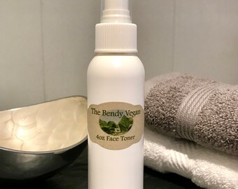 Vegan Organic Facial Toner Mist | Organic Essential Oils and Ingredients | All Natural | Light & Refreshing | Pleasant Scent | Not drying