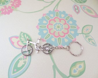 Silver Bicycle Keychain - Ready to Ship