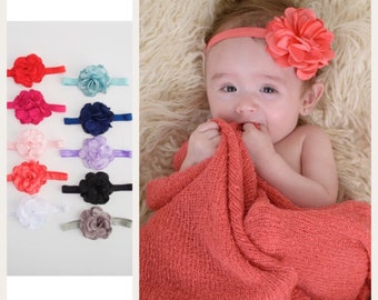 Baby headbands, flower headband, infant headband, flower headband, new baby girl gifts, newborn headband, newborn photo prop, hair bows