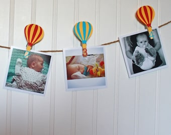 Hot Air Balloon First Birthday, Birthday Party Monthly Photo Banner, N-12 Pictures