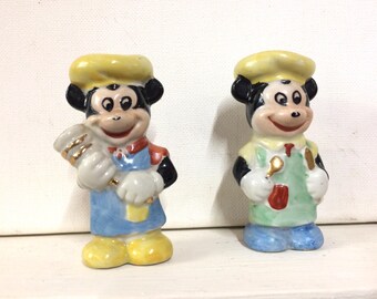 Mouse Ornaments, Mickey Style, Chef Mice, Vintage Ornaments, Ceramic Mouse, Little Mouse, Chef Gift, Cartoon Style.