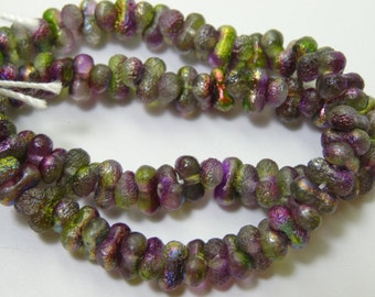 Czech Glass 3x6mm Etch Magic Orchid Farfalle Beads 3 Strands