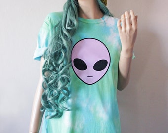 Pastel Alien Tie Dye T-Shirt hipster tumblr cute gift