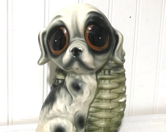 Vintage Big Eyed Sad Dog Planter