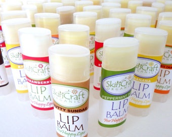 Organic Lip Balms - Pick One - or Several - 27 Natural Lip Balm Scents To Choose From - All Natural - Gifts for Men & Women