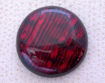 26x27mm Fused Dichroic Glass Cabochons - Burning Embers Red Color - A208