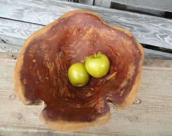 Cedar wood bowl - Wood bowl - Wood fruit bowl - Wooden bowl - House warming gift - Cedar bowl - Log cabin decor - Wedding gift, Popcorn bowl