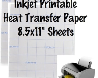 1 Sheet Jet-Opaque Inkjet Transfer Paper Printable Heat Transfer Vinyl Printable HTV 8.5x11" Sheets For Dark Fabric